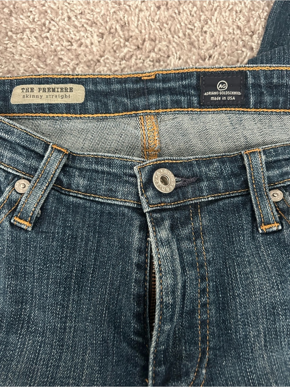 AG Adriano Goldschmied The Premiere Skinny Straight Jeans - Blue